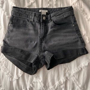Black jean shorts